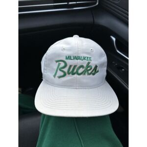 Vintage Milwaukee Bucks Sports Specialties NBA Basketball White Hat‎ Script RARE